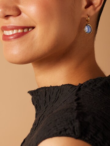 Boucles d'oreilles Lucardi en or : devant