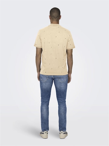 Only & Sons Shirt 'DAVE' in Beige