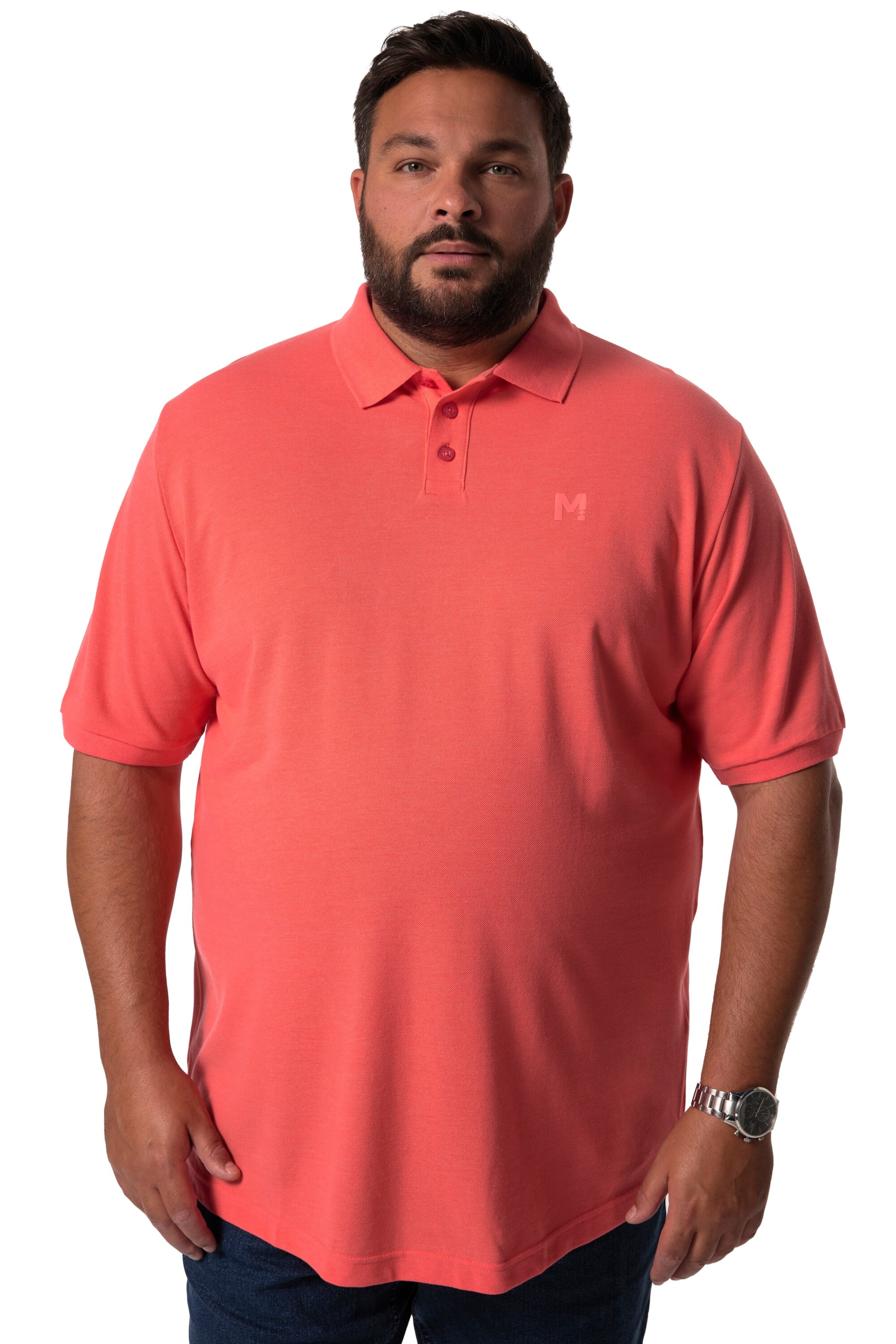 Men Plus Shirt in Orange: front