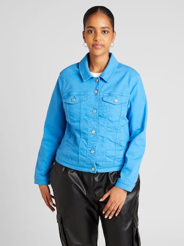 ONLY Carmakoma Between-Season Jacket 'LOCK' in Blue: front