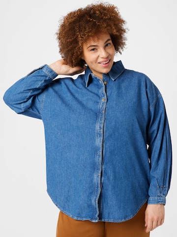Camicia da donna 'Aspen' di ONLY Carmakoma in blu: frontale