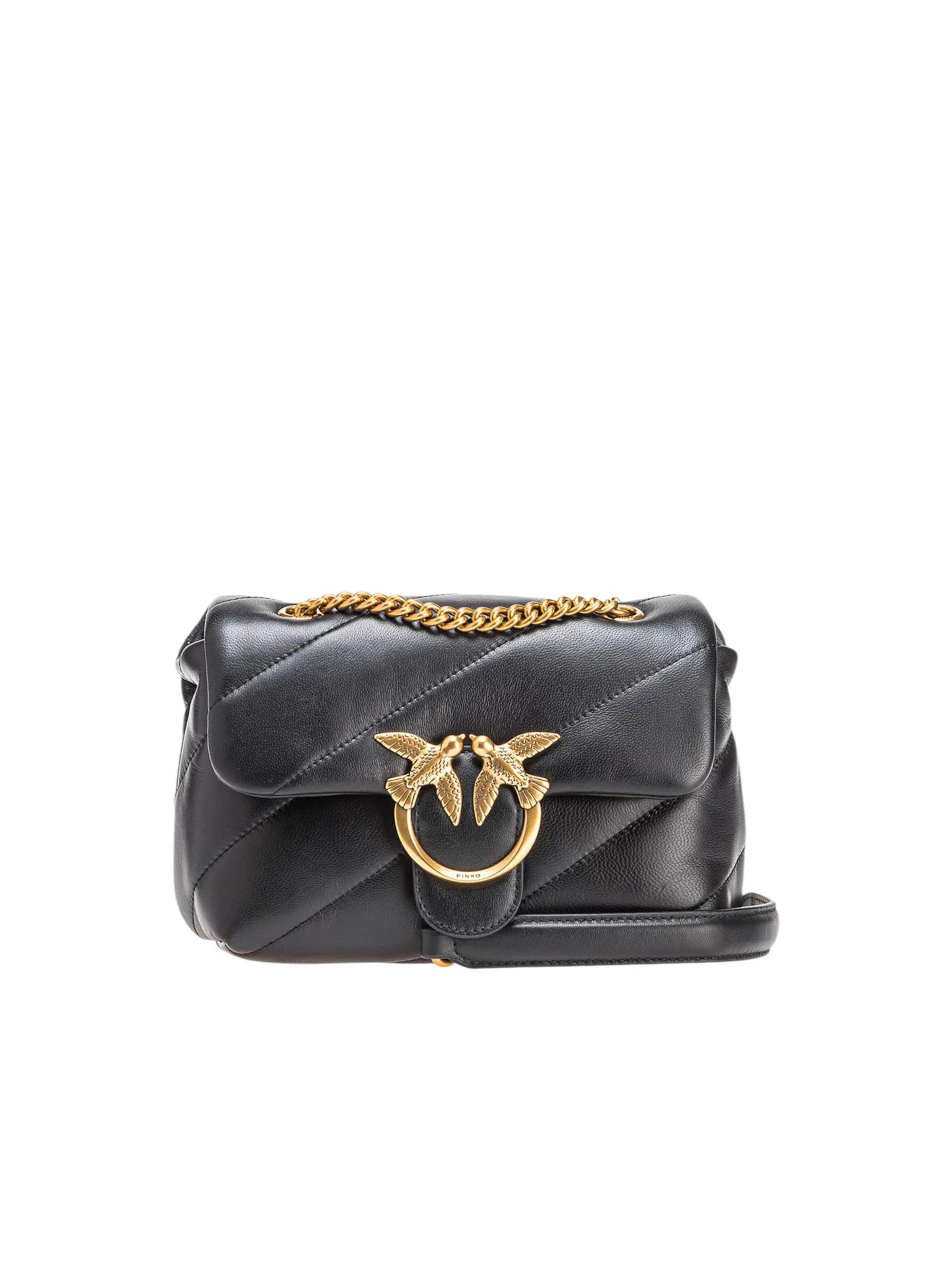 PINKO - Bolso de hombro 'LOVE PUFF MINI CL SHEEP NAPPA 100039 A0F2' en negro: frente