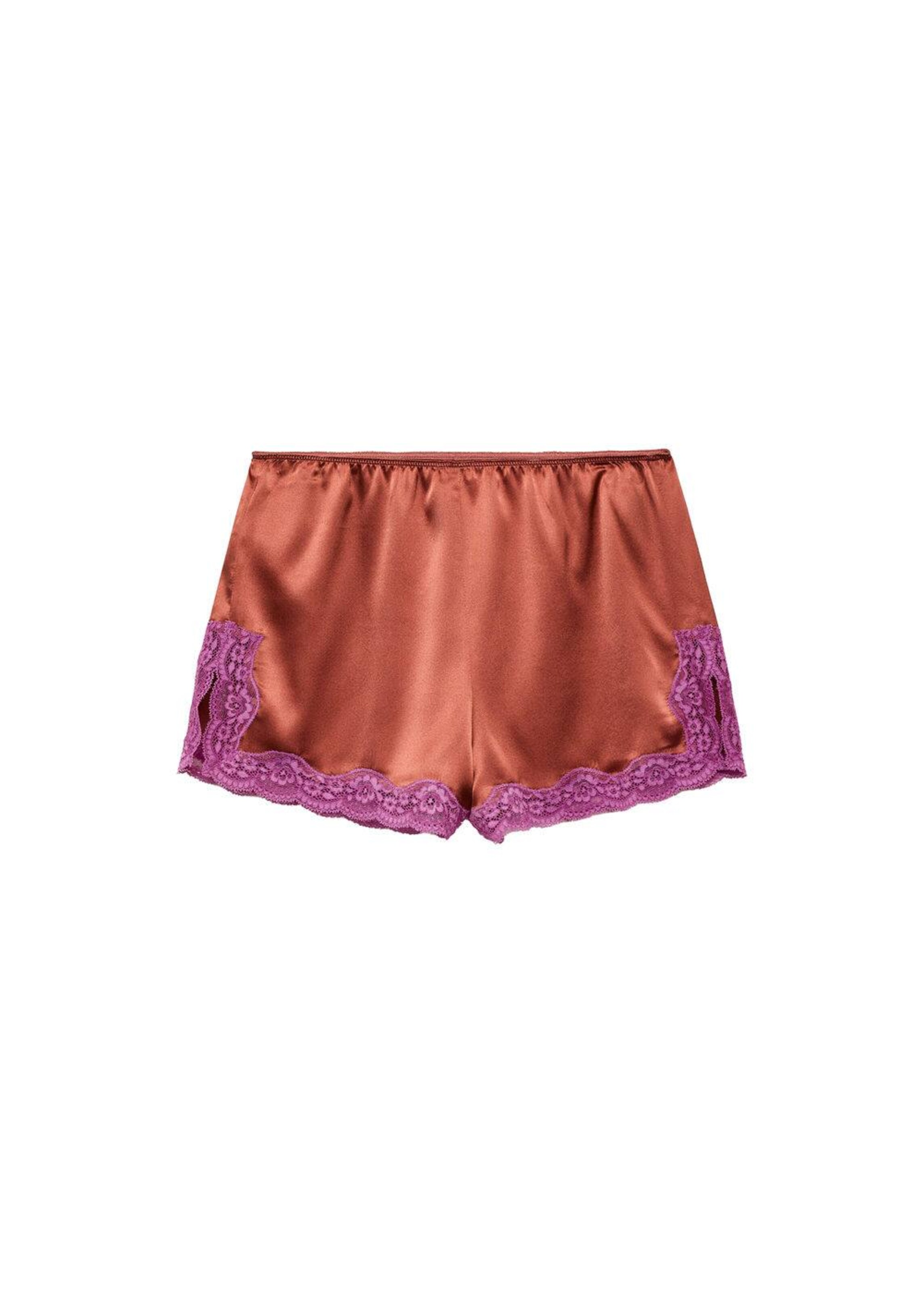 MANGO Pyjamashorts 'Jones' in Braun: Vorderseite