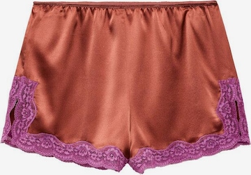 MANGO Pajama Pants 'Jones' in Brown: front