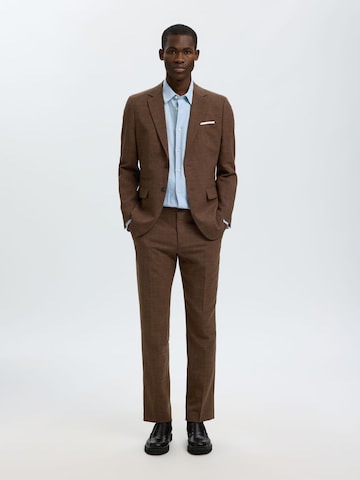 Slimfit Pantaloni con pieghe 'SLHOasis' di SELECTED in marrone