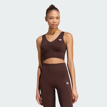 ADIDAS ORIGINALS Korzetová Podprsenka 'Essentials' – hnědá: přední strana