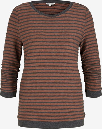 TOM TAILOR DENIM Sweatshirt in Brown: front