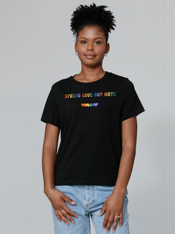 T-shirt ' Spread Love not Hate ' Watapparel en noir : devant