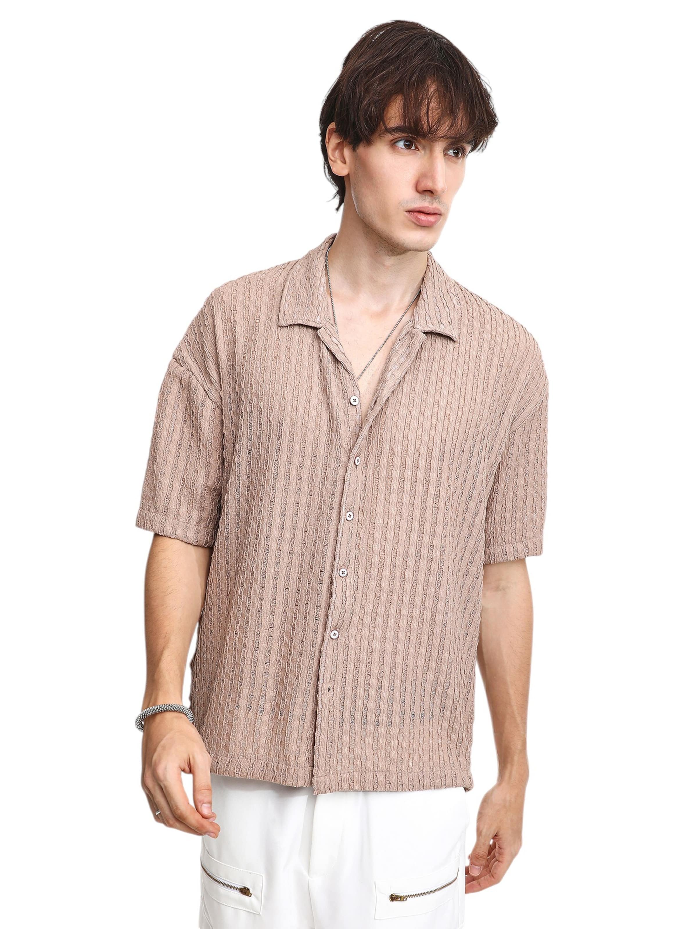 Campus Sutra Regular fit Overhemd &#x27;Zibia&#x27; in Bruin: voorkant