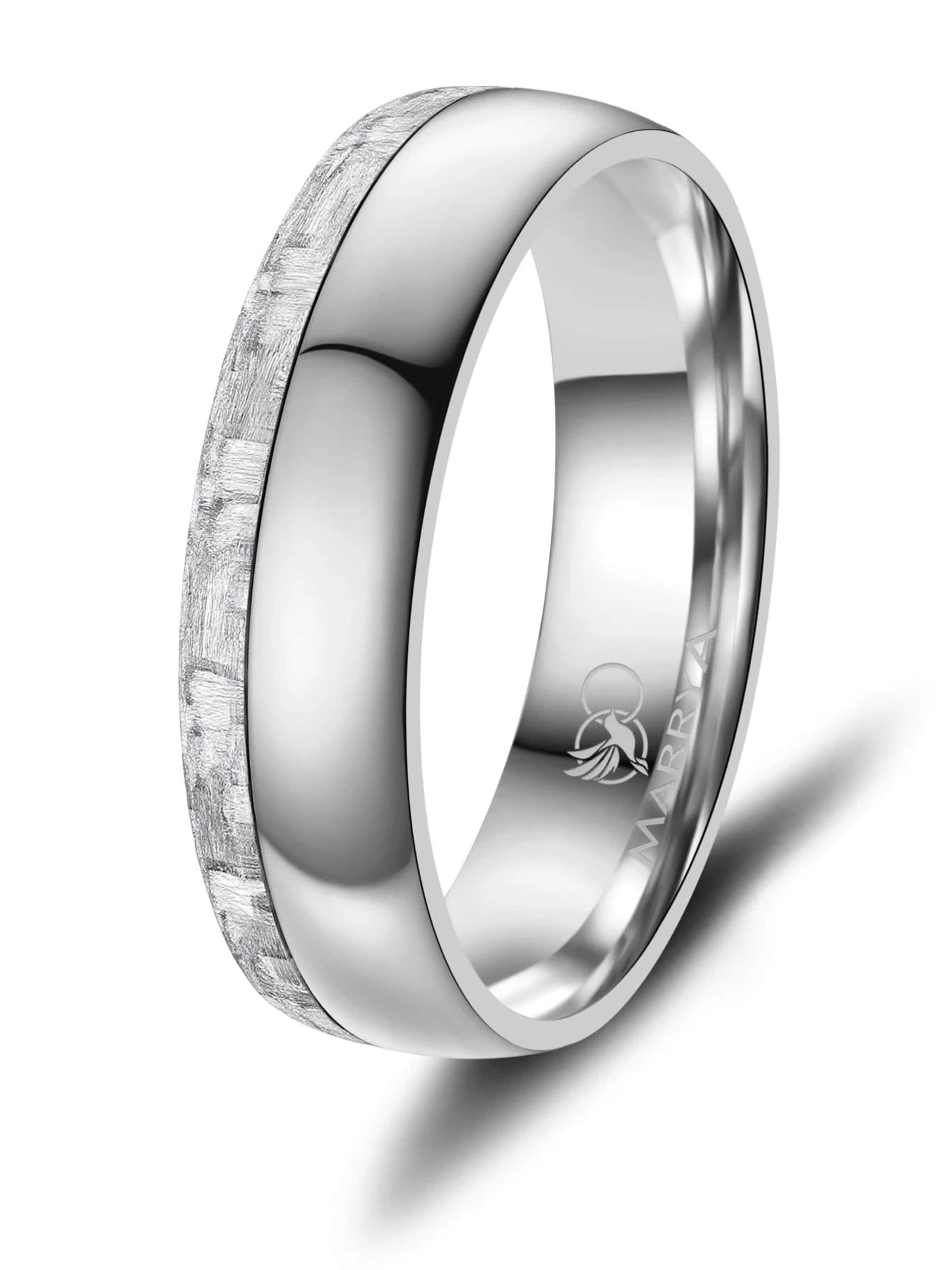 Anello 'MARRYA CA-23 Eheringe aus Carbon' di MARRYA in bianco: frontale