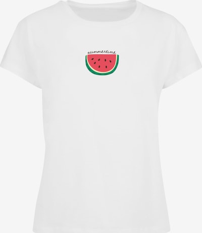 Merchcode T-shirt 'Summer - Summertime' en vert / melon / noir / blanc, Vue avec produit