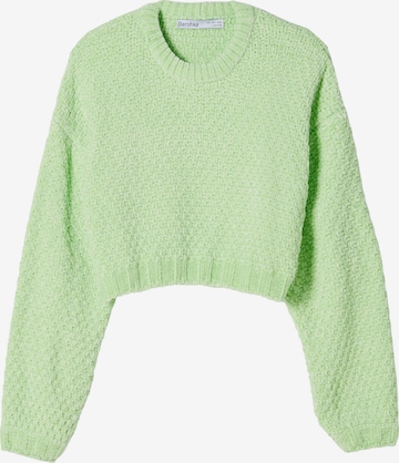 Pull-over Bershka en vert : devant