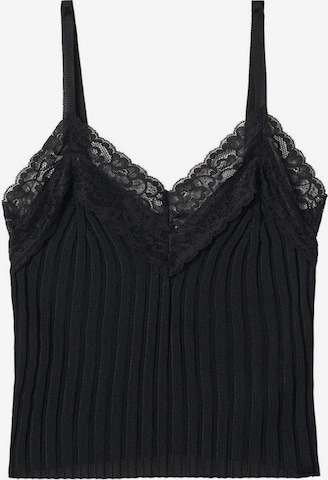MANGO Knitted Top 'Salto' in Black: front