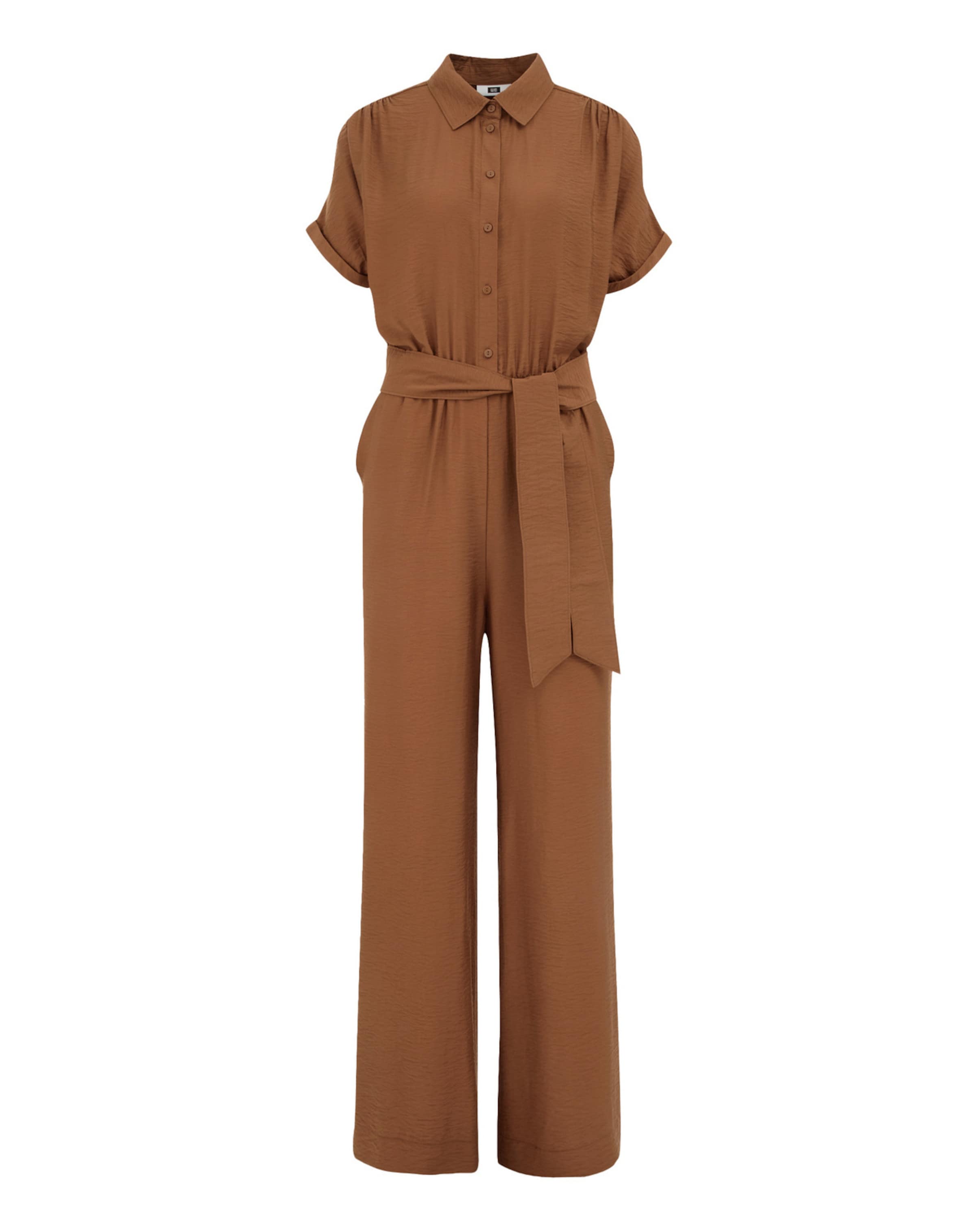 WE Fashion - Jumpsuit en marrón: frente