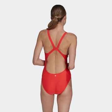 ADIDAS SPORTSWEAR Tričkové Športové jednodielne plavky 'Mid 3-Stripes' - Červená