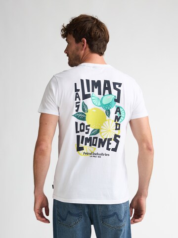 Petrol Industries Shirt 'CosmosAzul' in Wit: voorkant