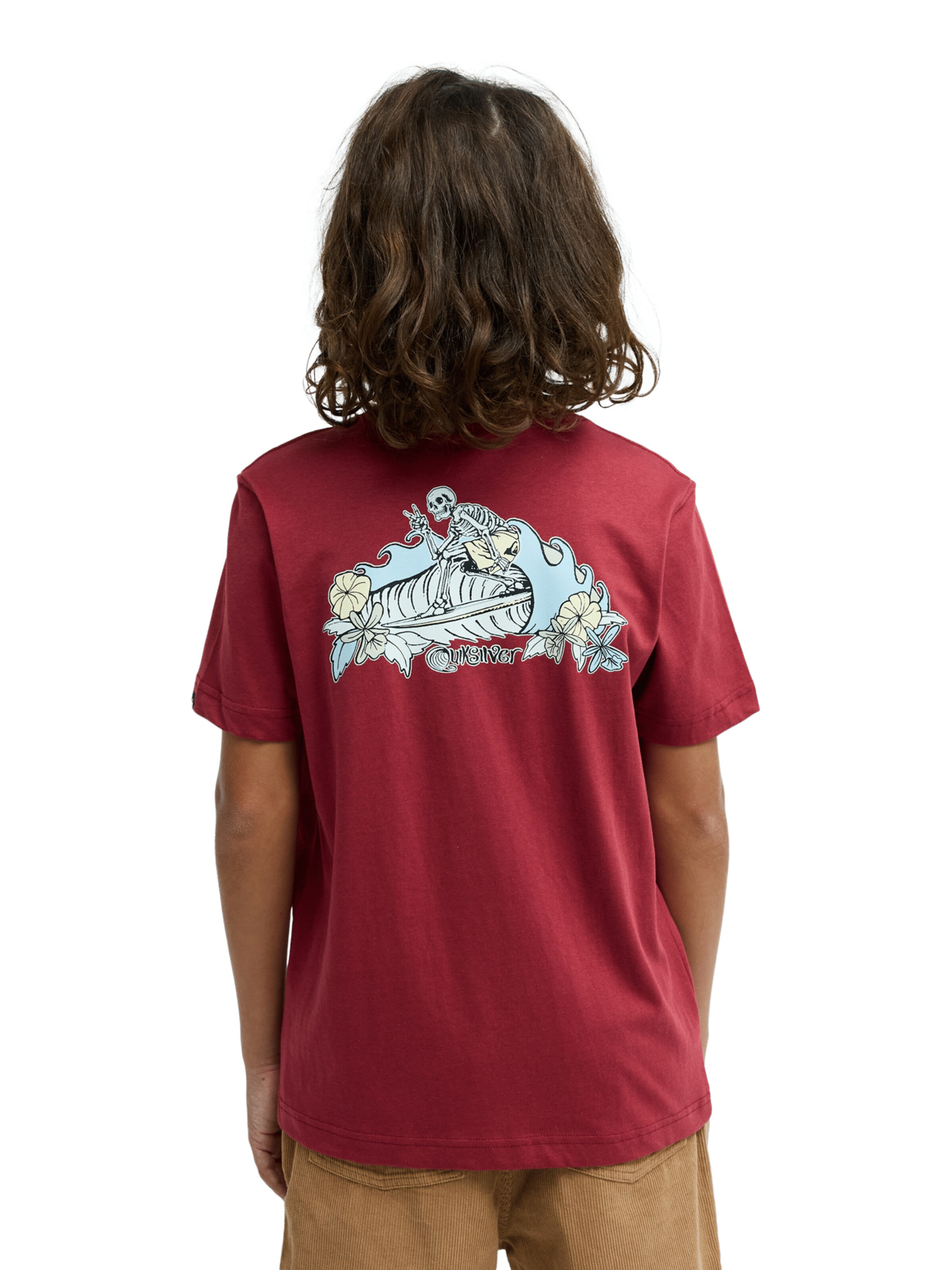 QUIKSILVER Shirt 'Skeleton Ride' in Red