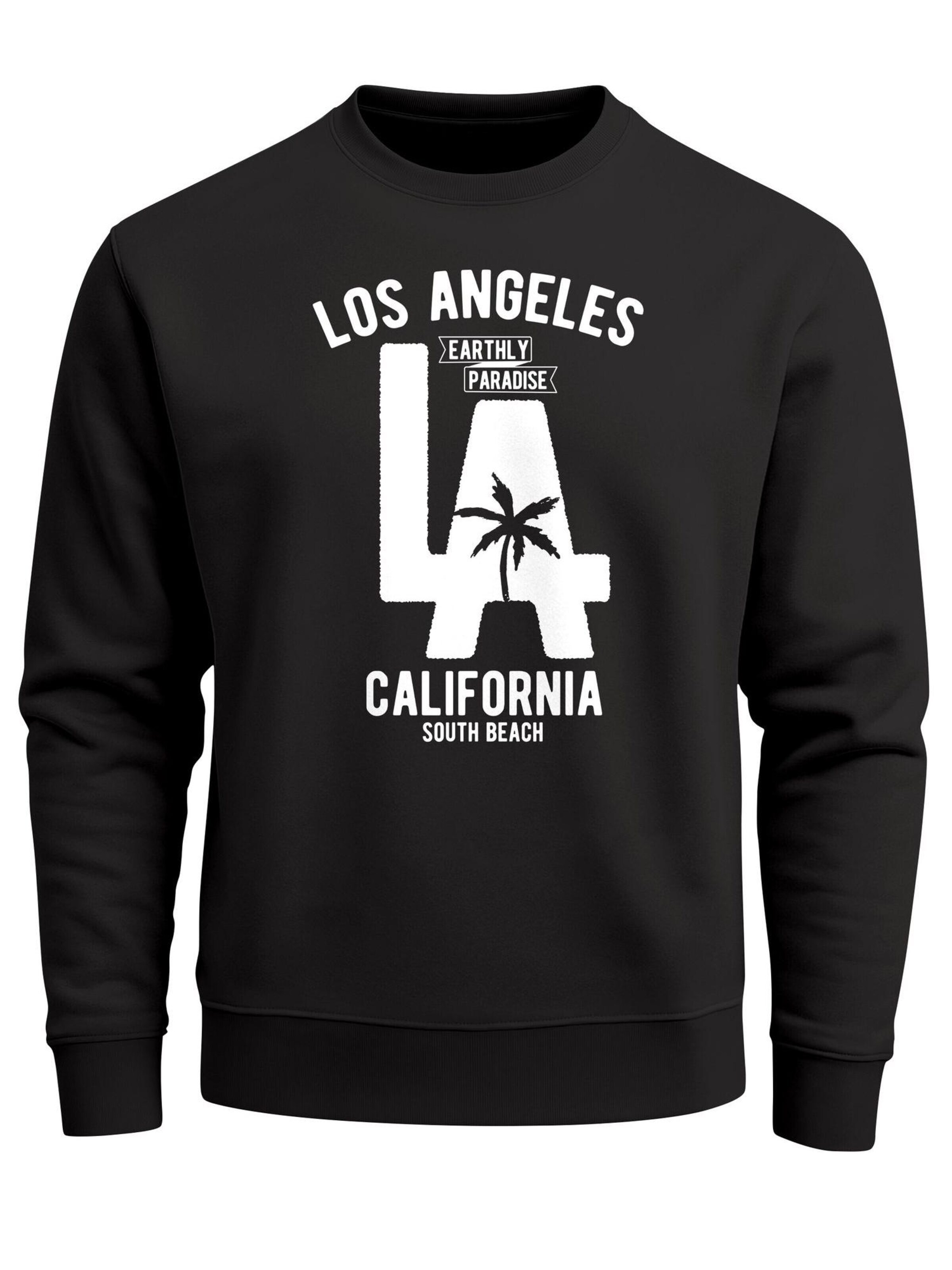Neverless Sweatshirt 'LA California'‌‌‌ in Schwarz: Vorderseite