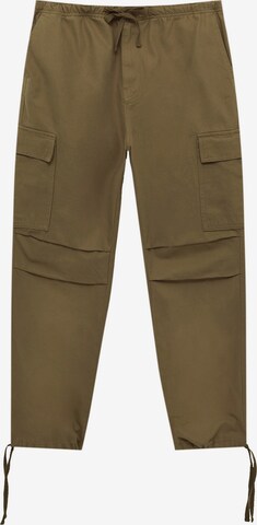 Loosefit Pantalon cargo Pull&Bear en vert : devant