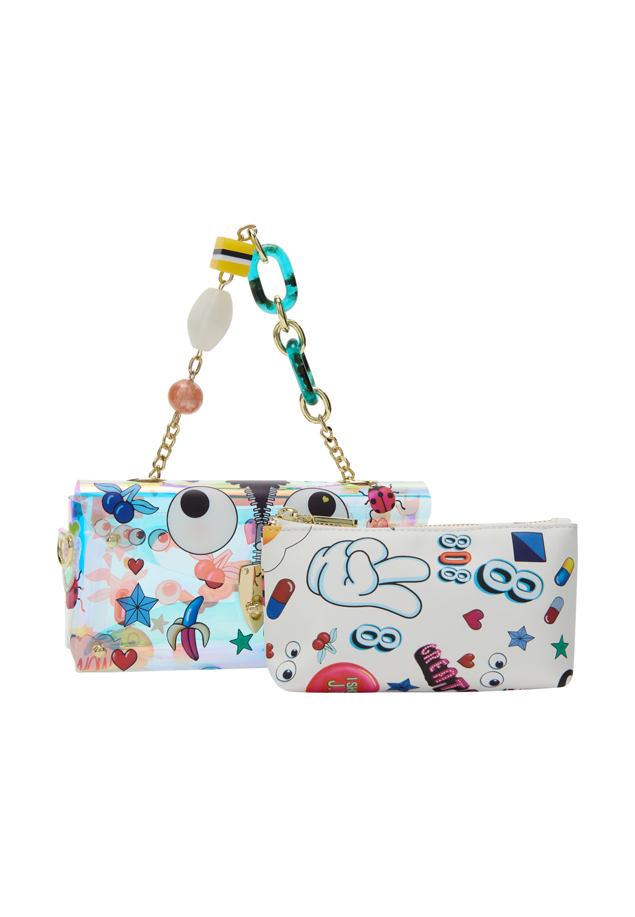 MYMO Kabelka 'Pop Eyetheme' – bílá: přední strana