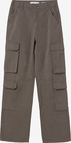 Wide Leg Pantalon cargo Bershka en gris : devant