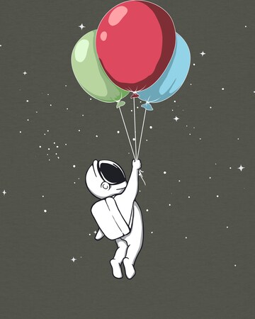 T-shirt ' Little Balloon Astronaut ' Watapparel en vert