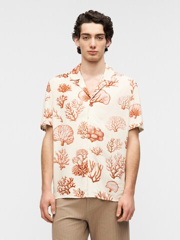 DRYKORN Comfort fit Button Up Shirt 'BIJAN_2 10' in Orange: front