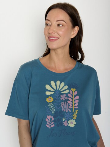 GREENBOMB Shirt 'Les Fleurs' in Blue