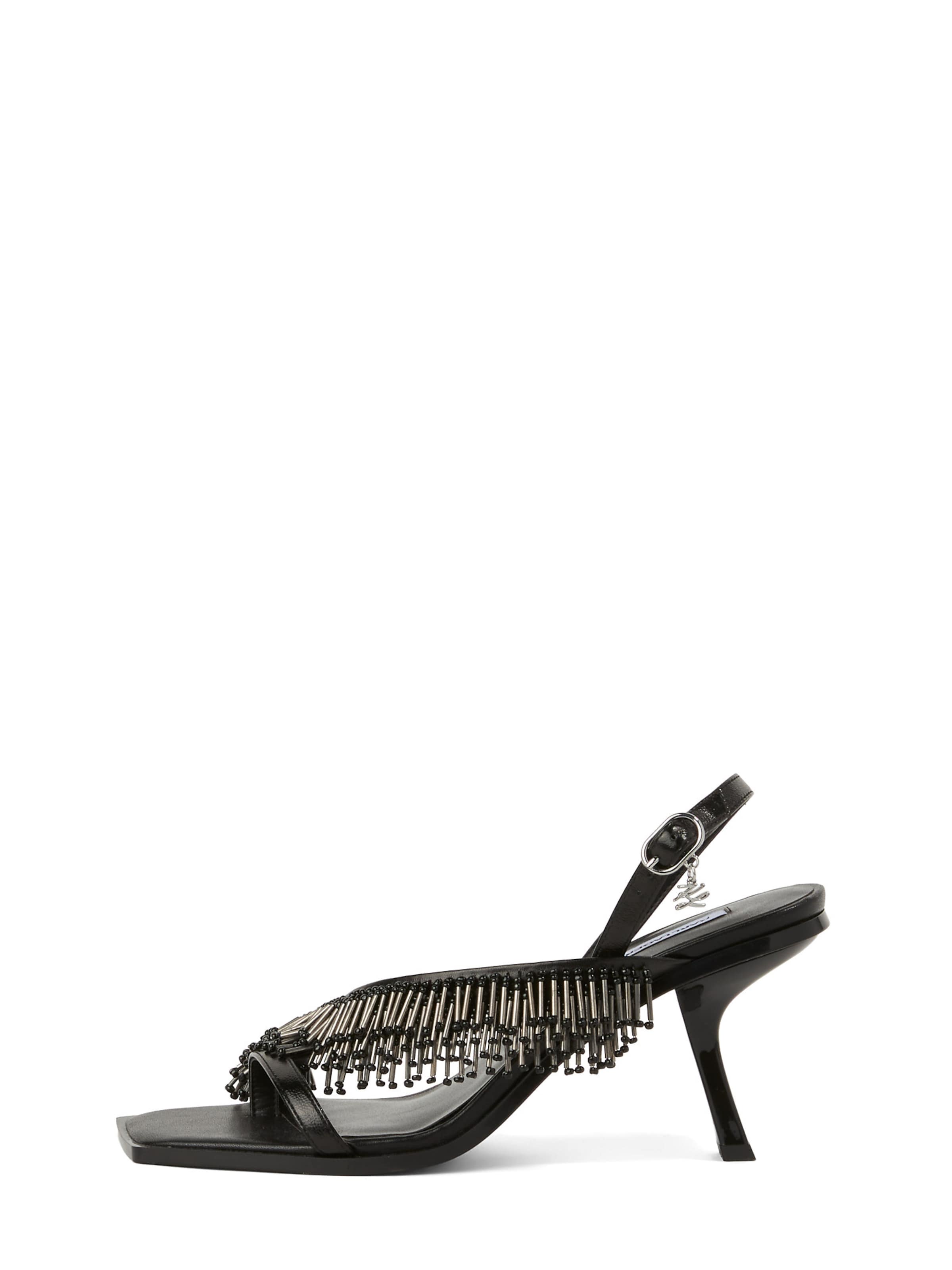 Karl Lagerfeld Páskové sandály 'Karmel Fringe' – černá: přední strana