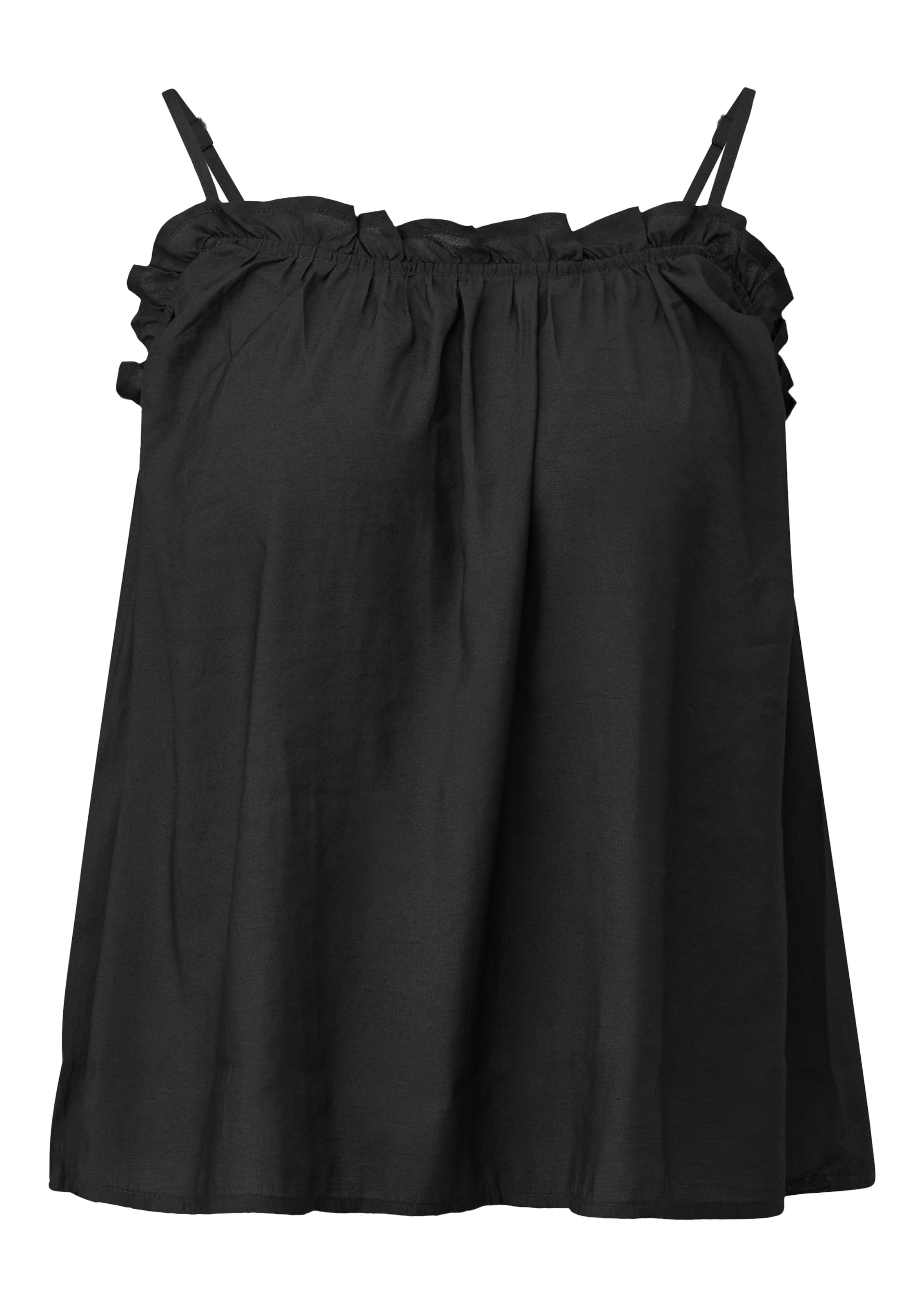 QS Top in Schwarz: Vorderseite