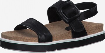 Sandales Tamaris GreenStep en noir : devant