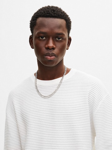 Sweat-shirt Pull&Bear en blanc