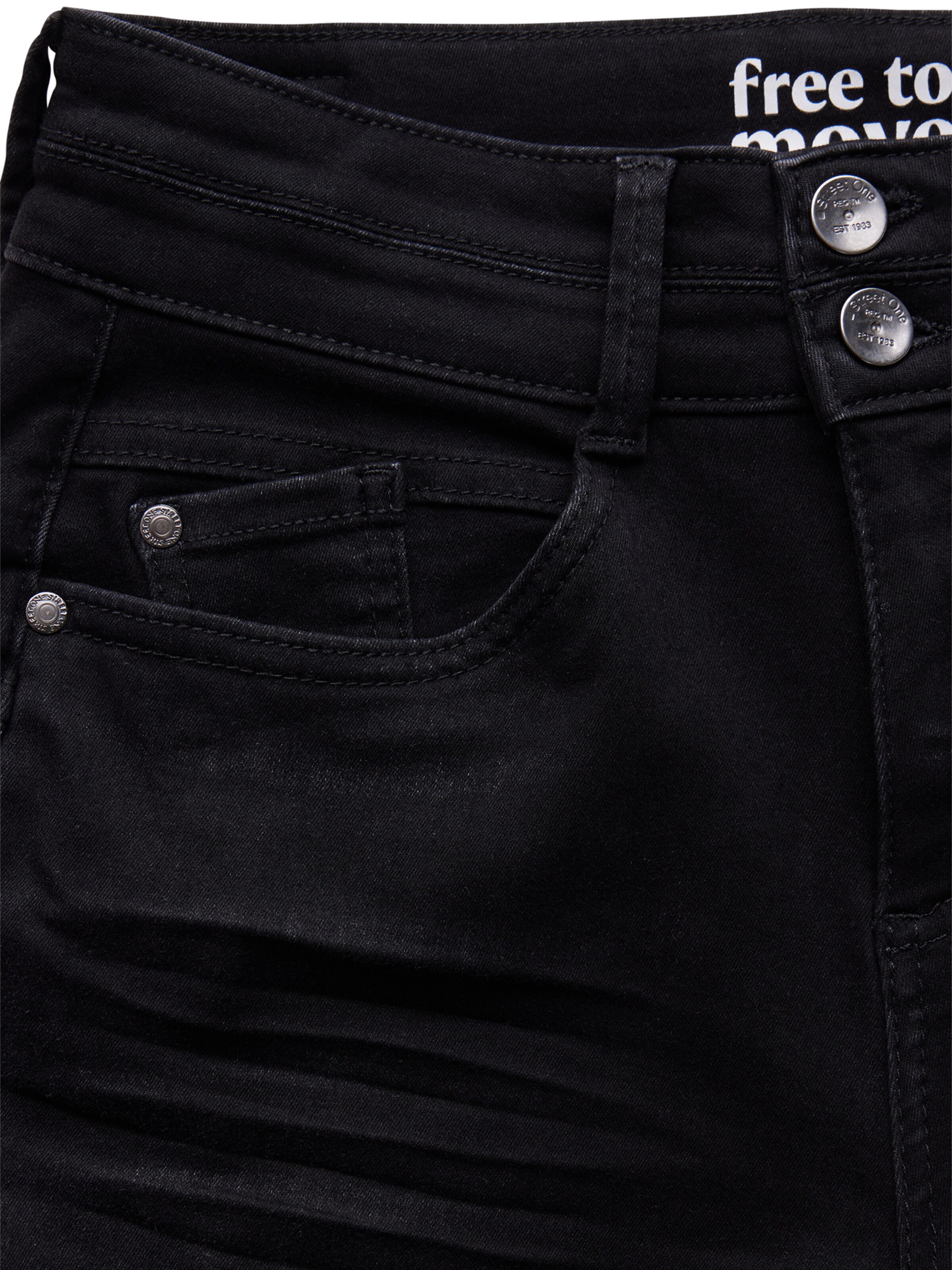 STREET ONE Slimfit Jeansy w kolorze czarny