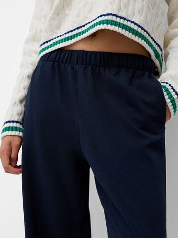 Bershka Tapered Trousers in Blue