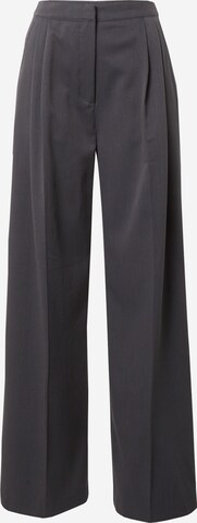 Nasty Gal Wide leg Pleat-Front Pants in Grey: front
