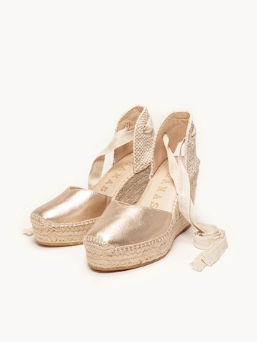 Alhamas - Sapatos de salto 'Alpargata' em ouro