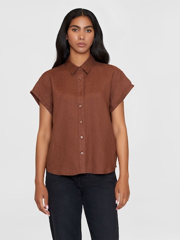 KnowledgeCotton Apparel Blouse ' ASTER' in Brown: front
