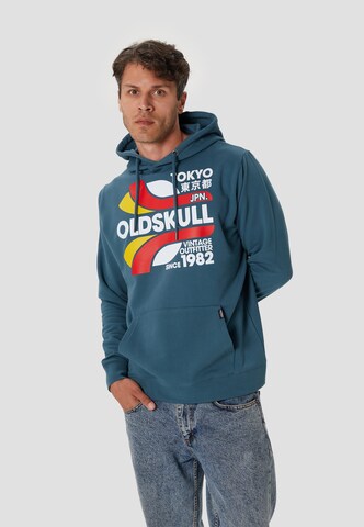 Oldskull Sweatshirt 'Retro Tokyopolis' in Groen: voorkant