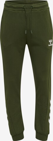 Hummel Tapered Workout Pants in Green: front