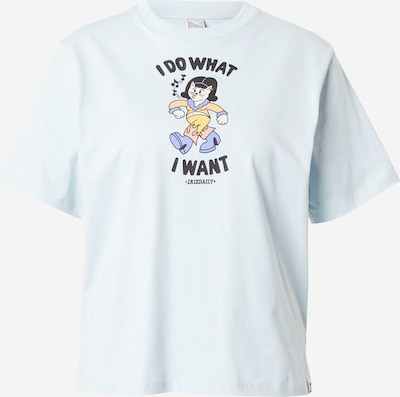 Iriedaily T-shirt 'Do What' en bleu clair / jaune / violet clair / noir, Vue avec produit