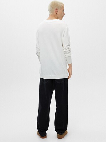 Sweat-shirt Pull&Bear en blanc