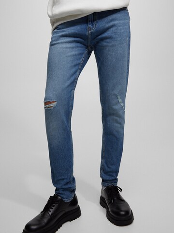 Pull&Bear Slimfit Jeansy w kolorze niebieski