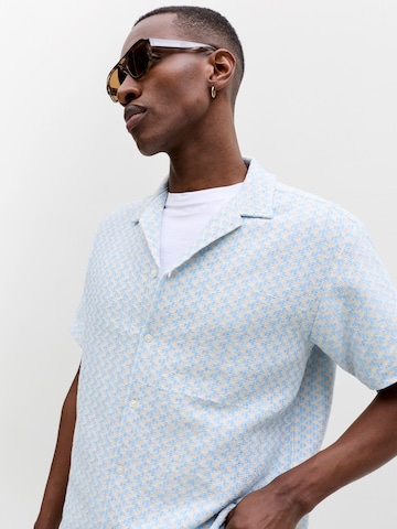 JACK & JONES Regular fit Button Up Shirt 'JORMONTAUK' in Blue