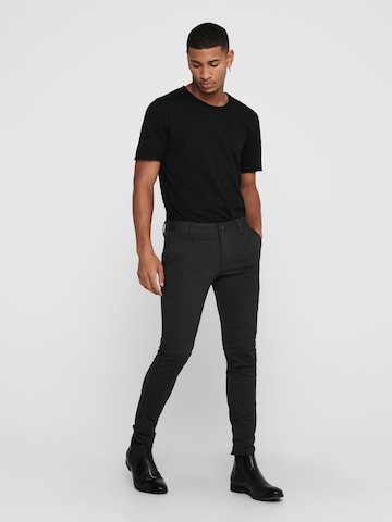 Only & Sons Skinny Chino nohavice 'Mark' - Sivá