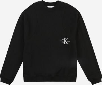 Calvin Klein Jeans Sweatshirt in Zwart: voorkant