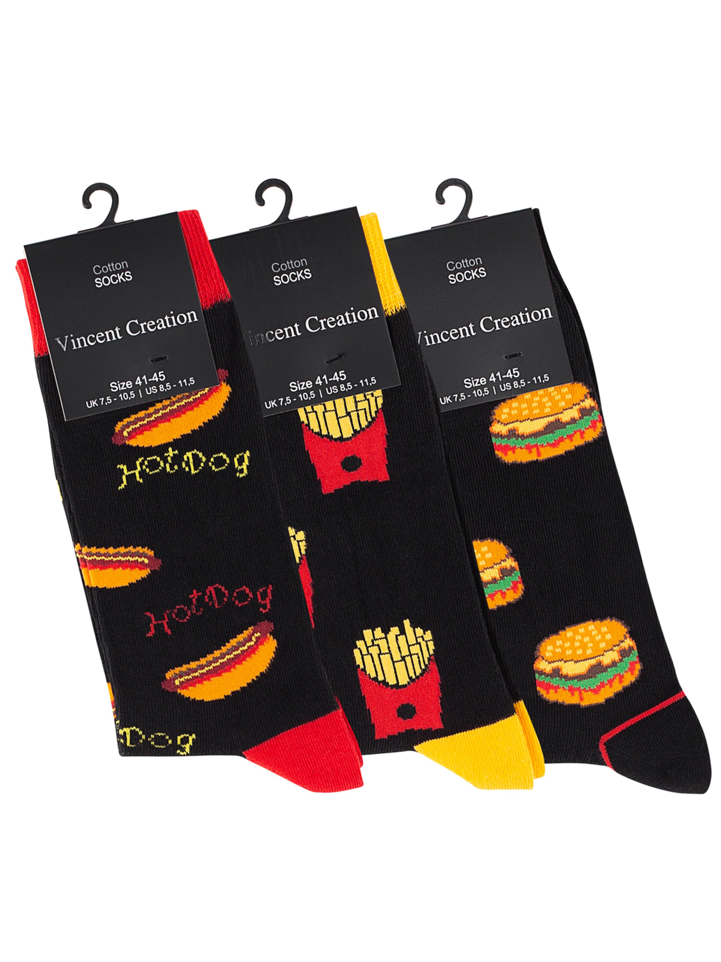 Vincent Creation - Meias 'Fast Food' em preto