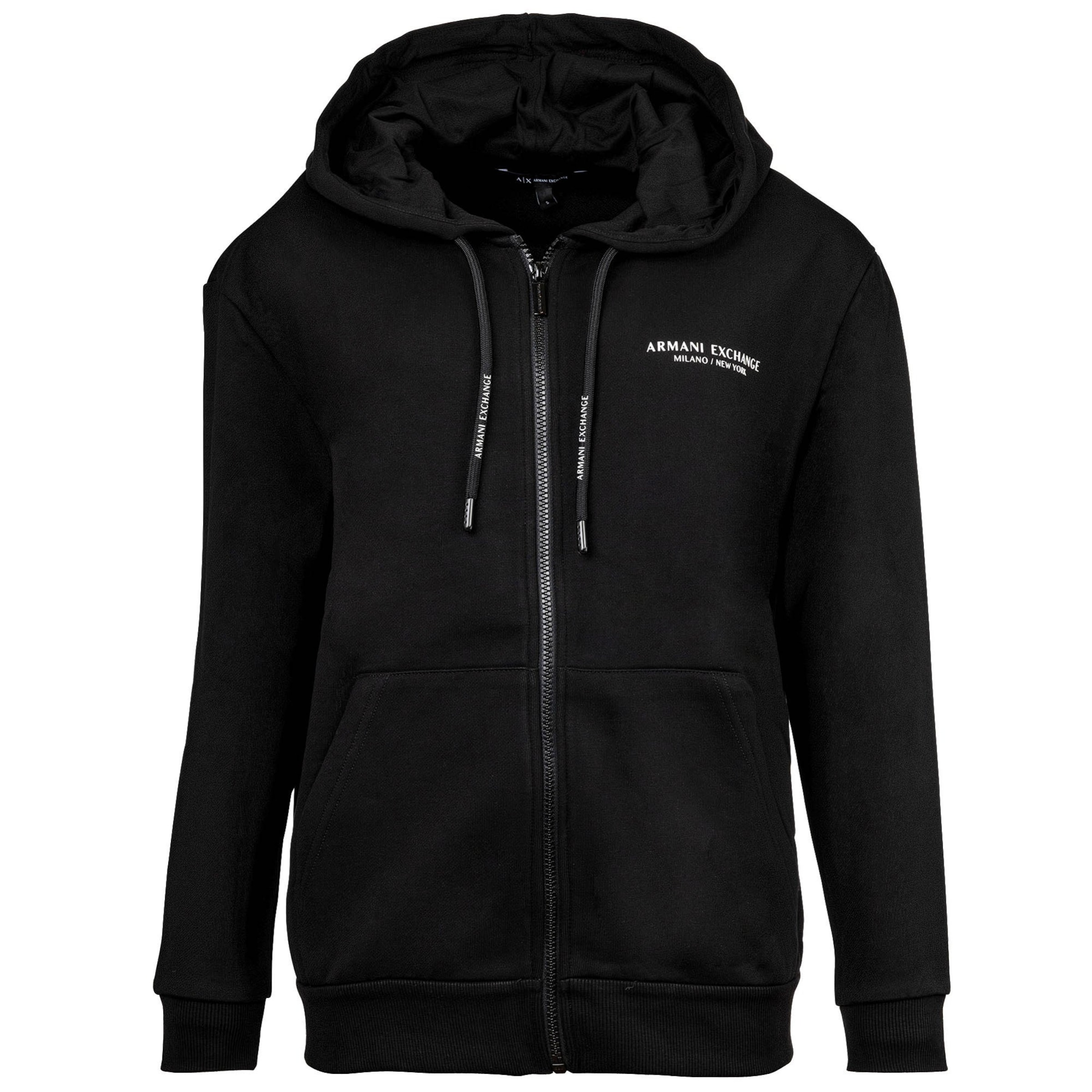 ARMANI EXCHANGE Tréning dzseki - fekete: elől