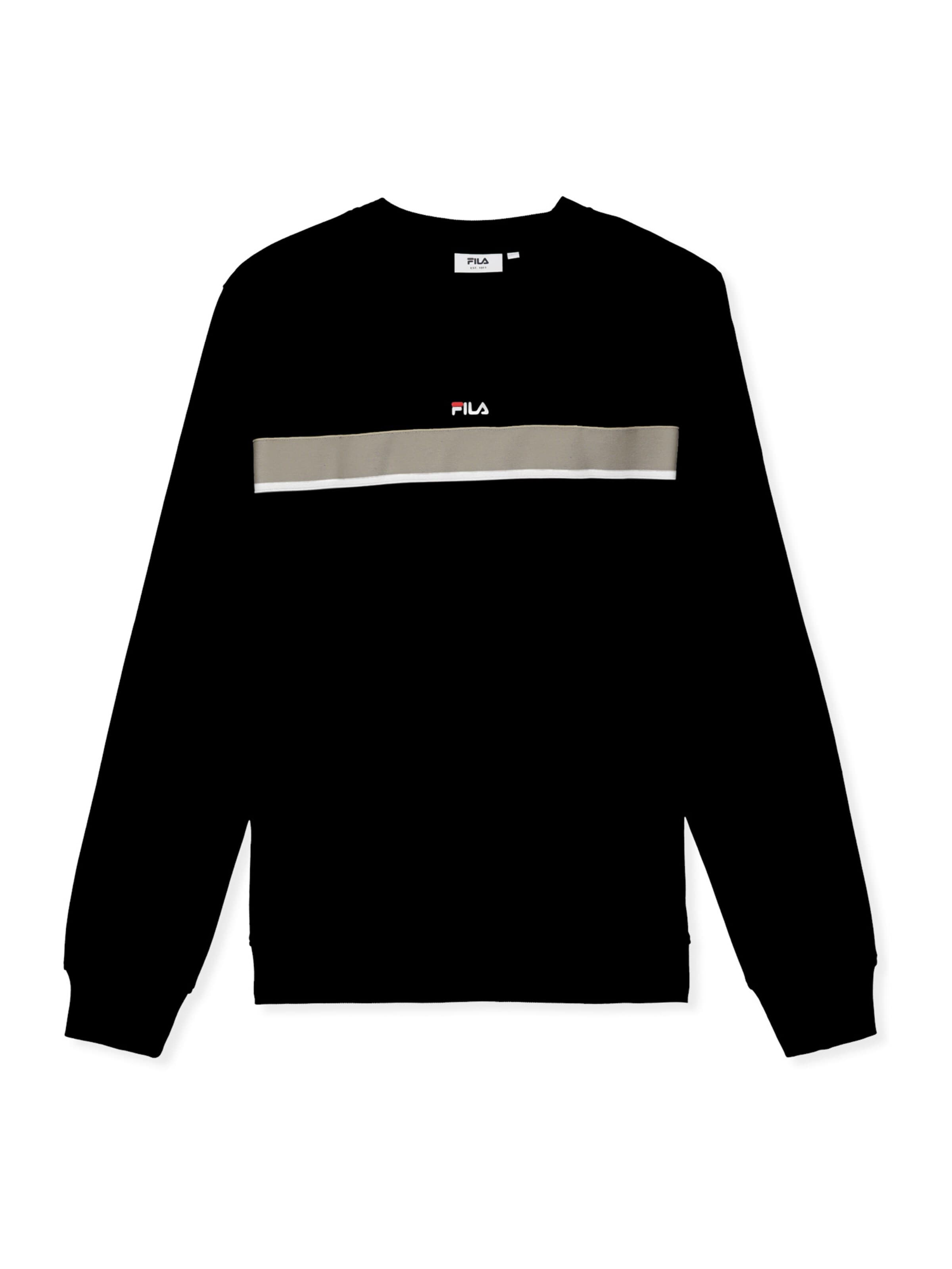 FILA Sweatshirt 'SAGANO regular taped crewneck sweatshirt' in Zwart
