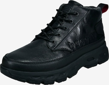 bugattiČizme na vezanje - crna boja: prednji dio