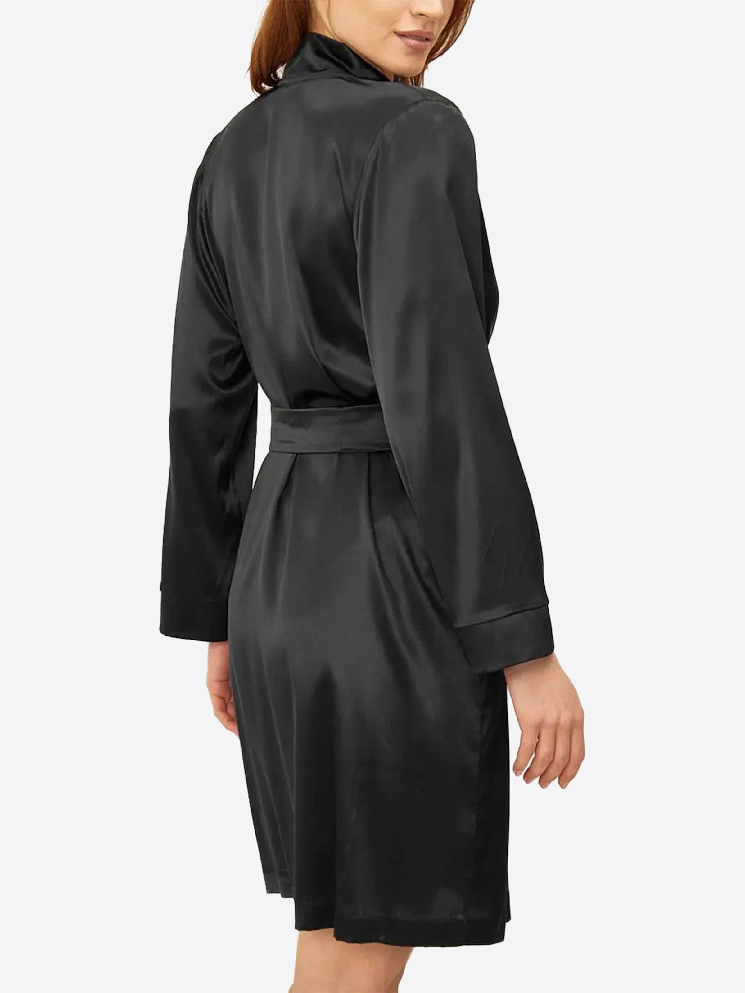 FÉRAUD PARIS Short Bathrobe ' Silk ' in Black